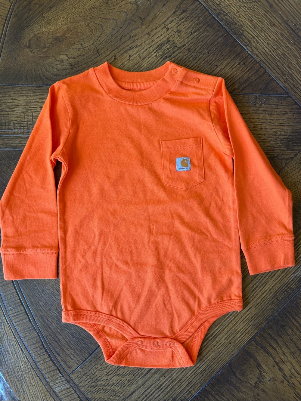 Carhartt Bright Orange Long Sleeve Infant Bodysuit